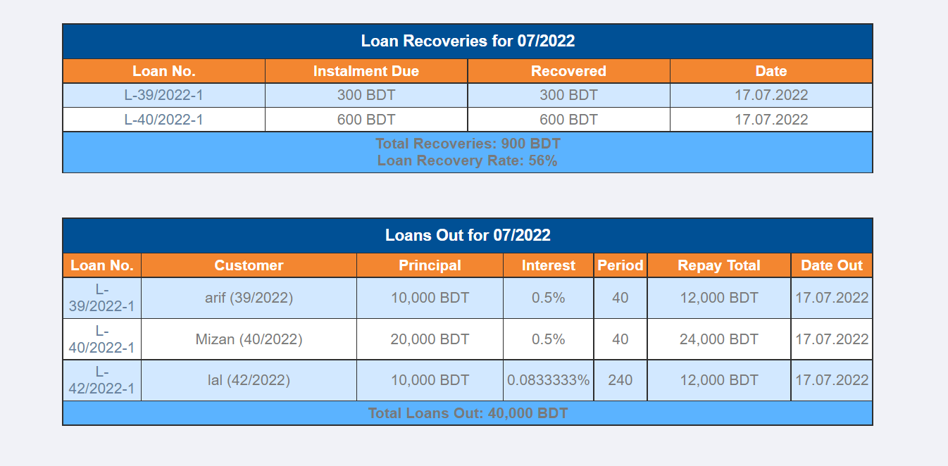 Loans Report